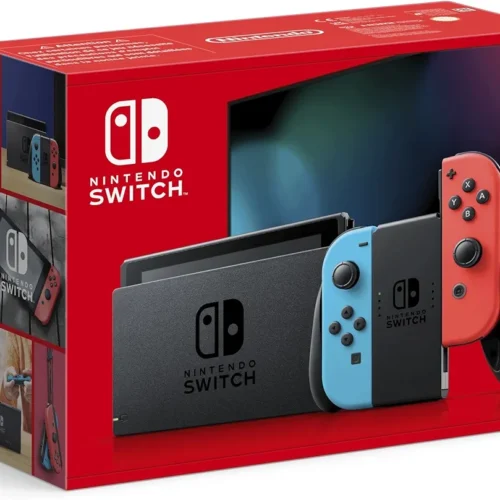 Nintendo Console Switch avec Joy-Con bleu néon et rouge néon