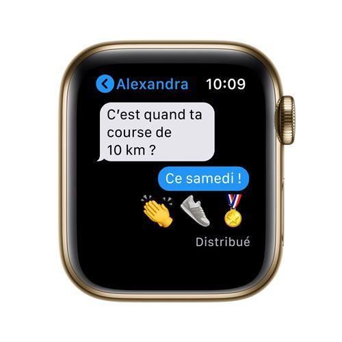 Apple Watch Series 6 GPS + Cellular Boîtier en Acier Inoxydable Gold 40 mm avec Bracelet Sport Bleu